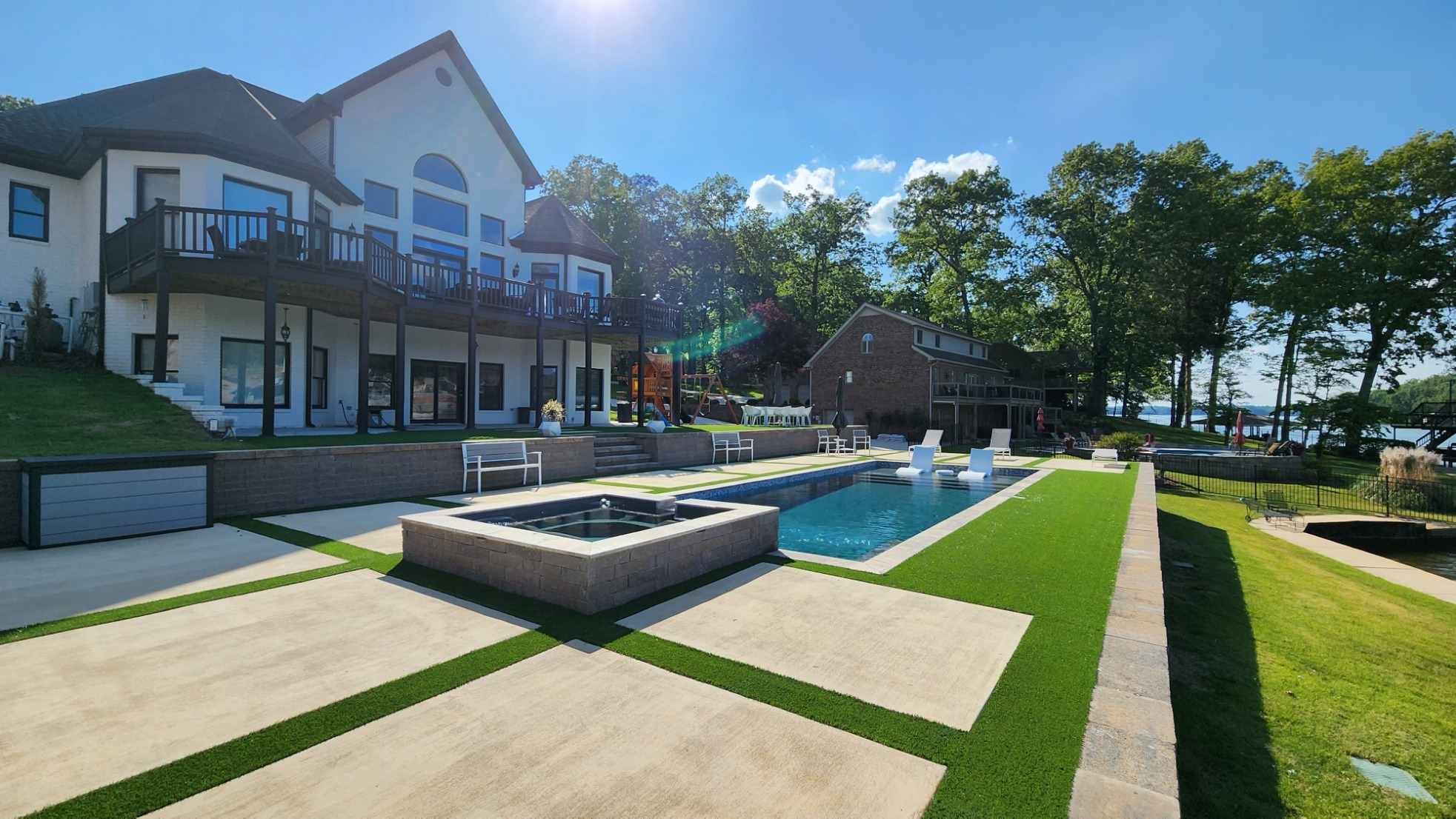 Spacious house with modern pool area.