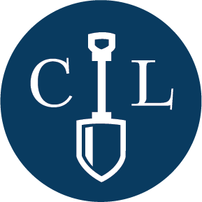 Circular logo with CIL and shovel.