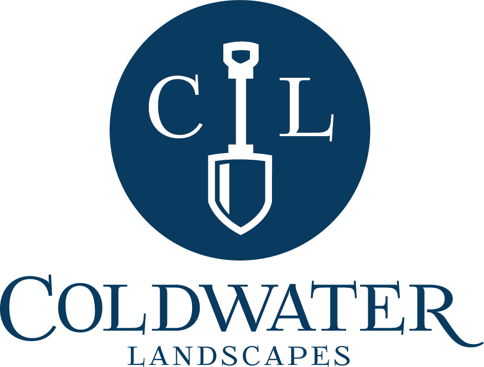 Coldwater Landscapes logo with shovel icon