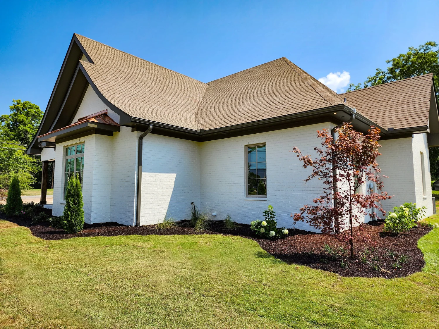 Modern house with landscaped garden