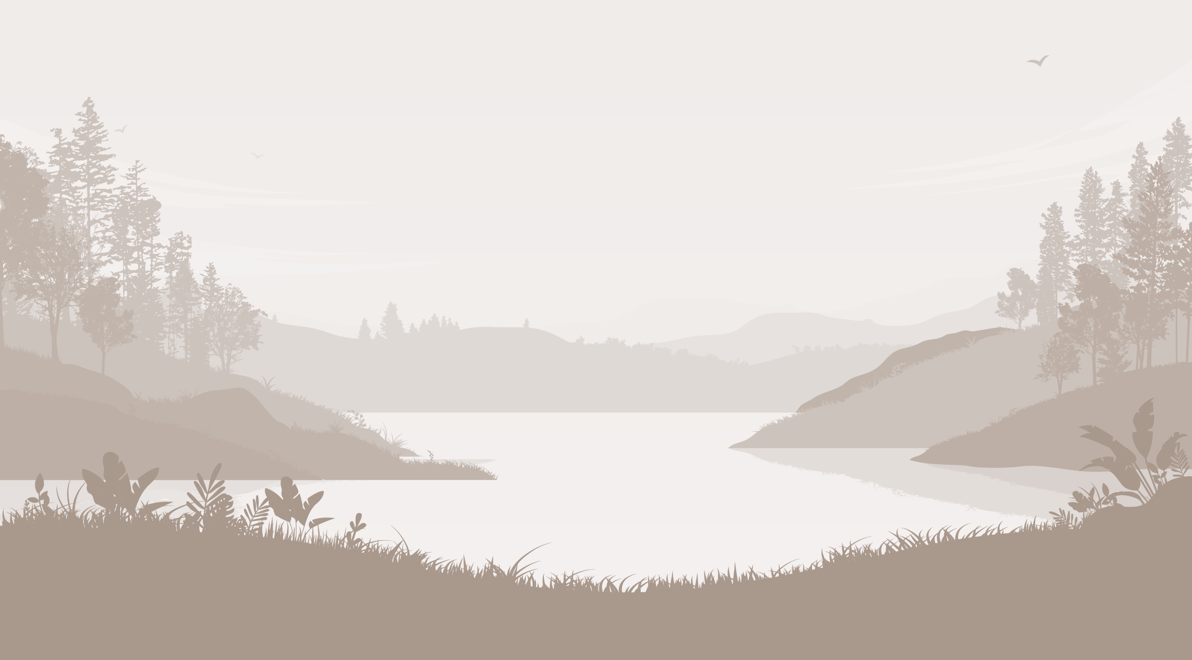 Serene lake with trees and hills