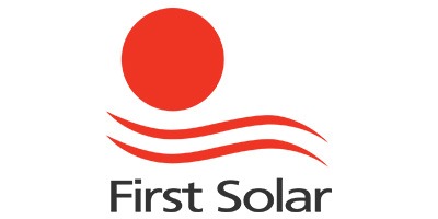 First Solar logo with sun and waves.