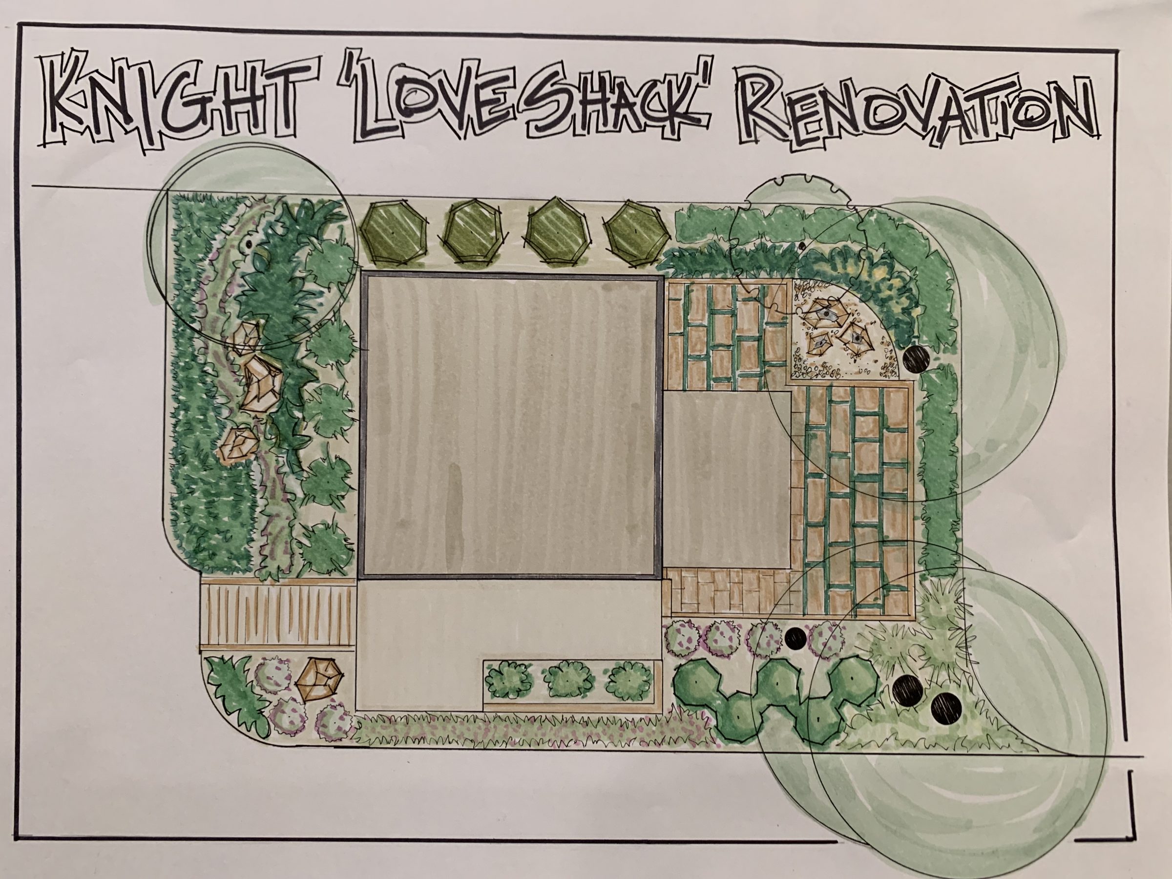 Garden layout for Knight 'Love Shack' renovation