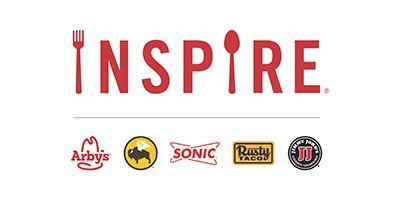 Inspire Brands logos including Arby's and Sonic.