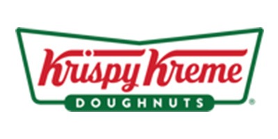 Krispy Kreme logo with red text.