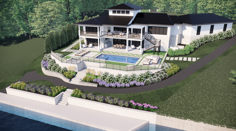 Luxury house with pool and garden.