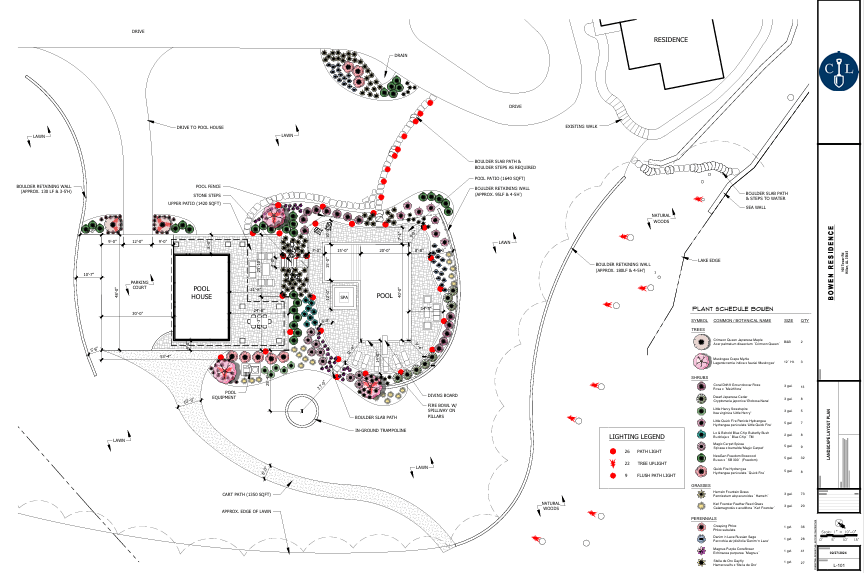 Detailed landscape architectural drawing