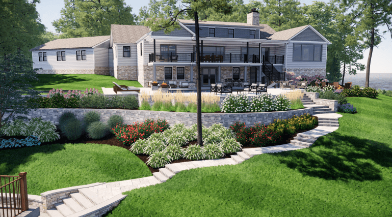 Beautiful house with landscaped backyard